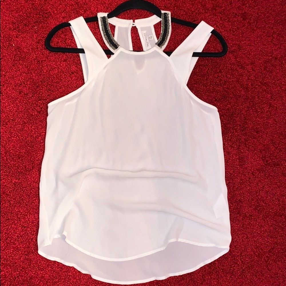 Nordstrom Rack white beaded detail tank top